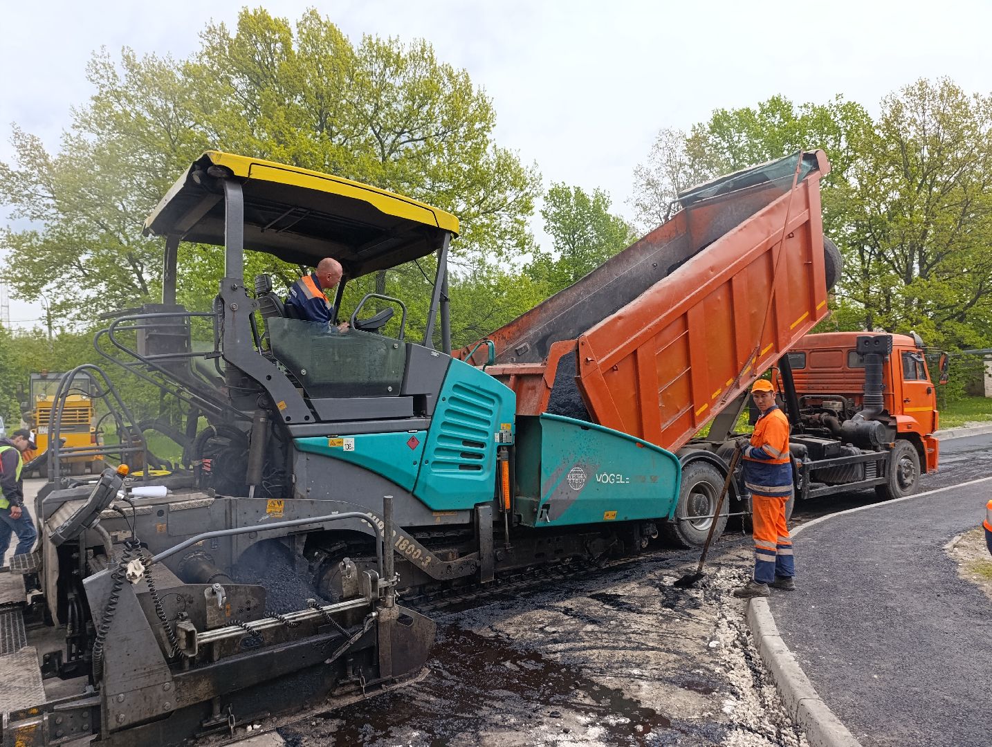 Бронницы, Поселок Горка, Ремонт дороги, Укладка асфальта,