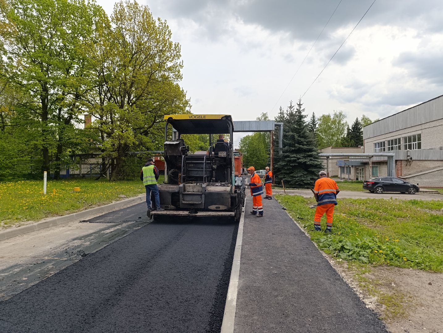 Бронницы, Поселок Горка, Ремонт дороги, Укладка асфальта,