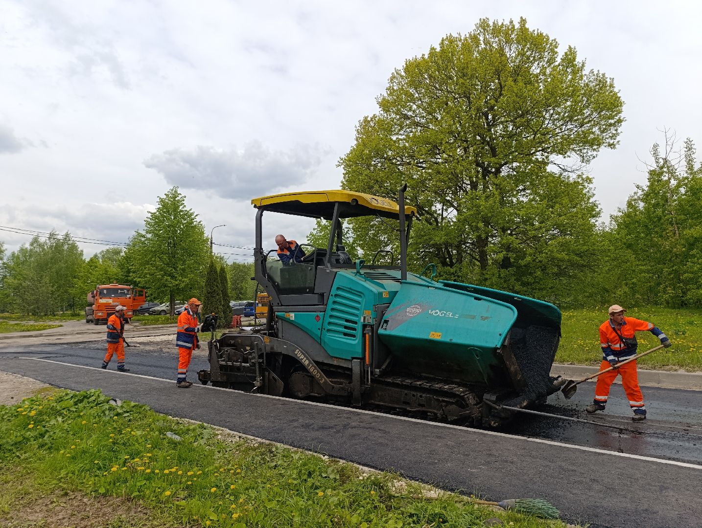 Бронницы, Поселок Горка, Ремонт дороги, Укладка асфальта,