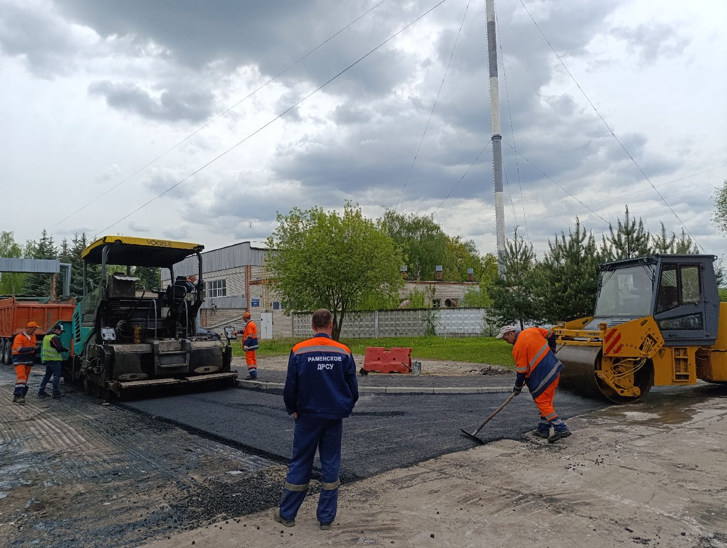 Бронницы, Поселок Горка, Ремонт дороги, Укладка асфальта,