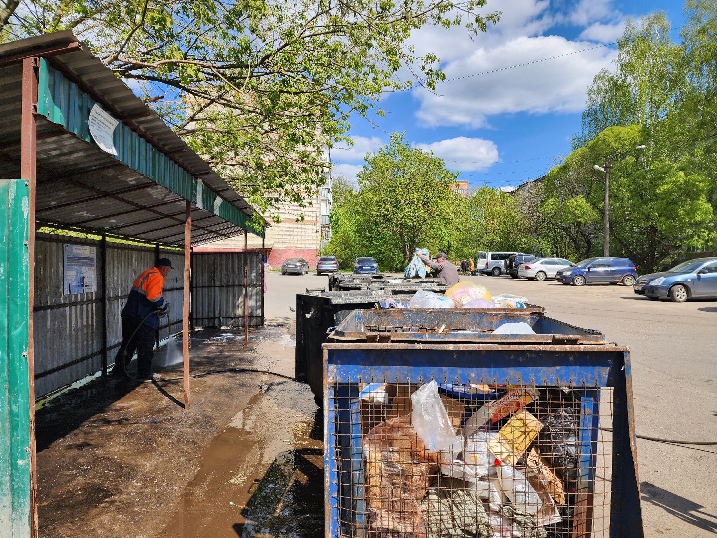 красноармейск, г.о. пушкинский, контейнерная площадка, влажная уборка,