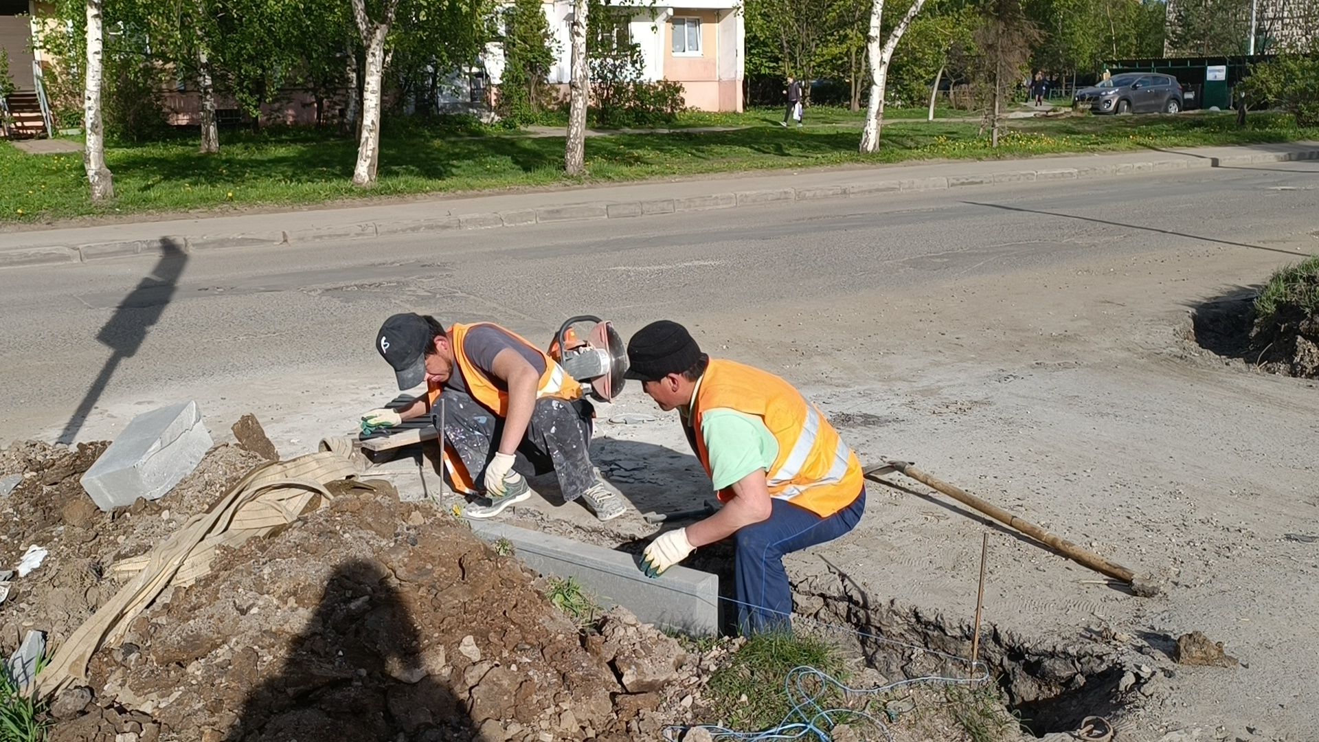 дорога, лобня, бордюр,