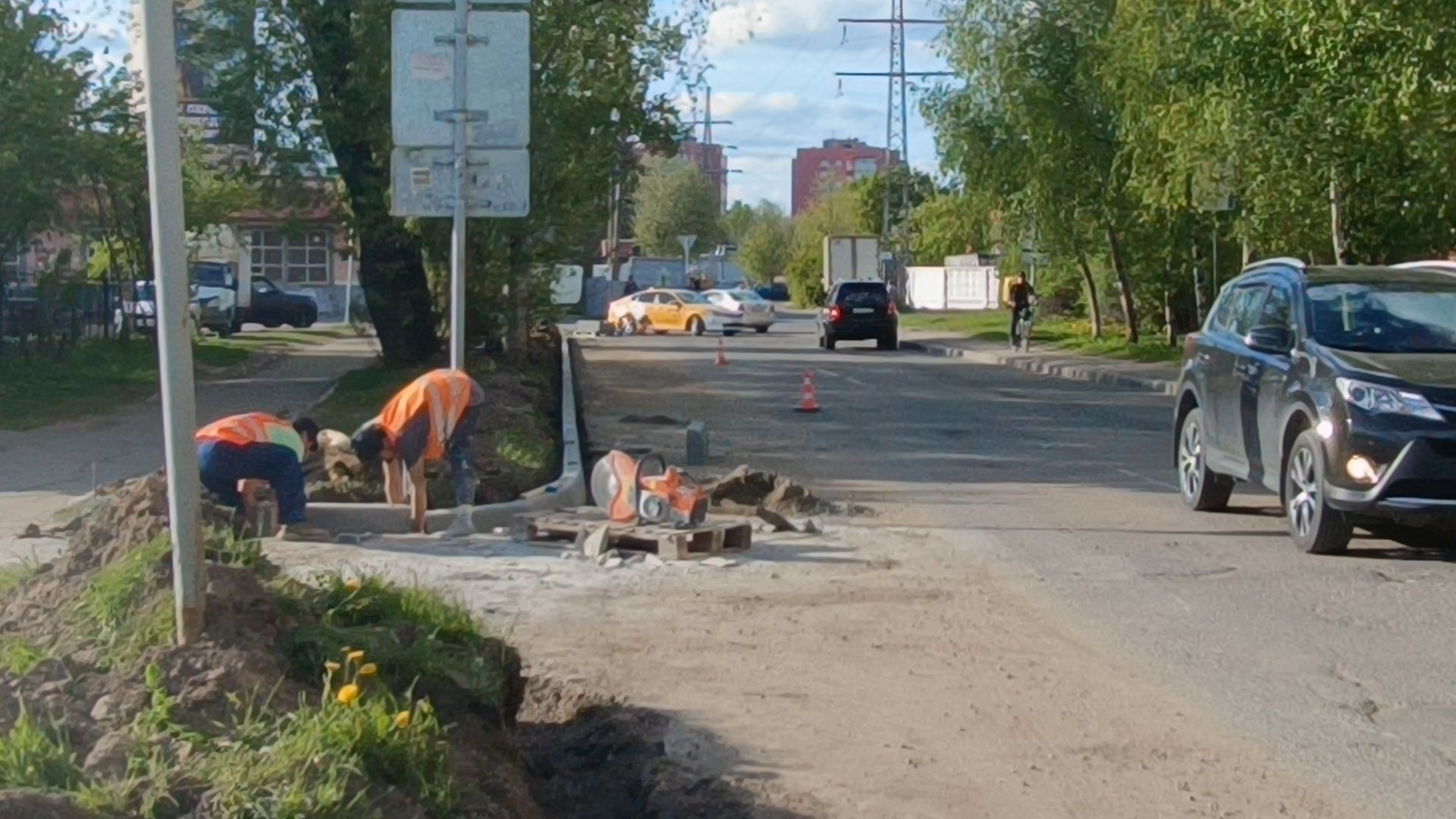 дорога, лобня, бордюр,