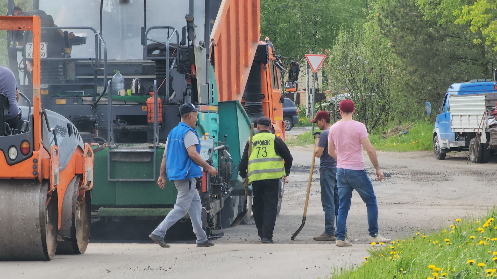 Ремонт дорог, Плановый ремонт, Дубна, укладка асфальта,