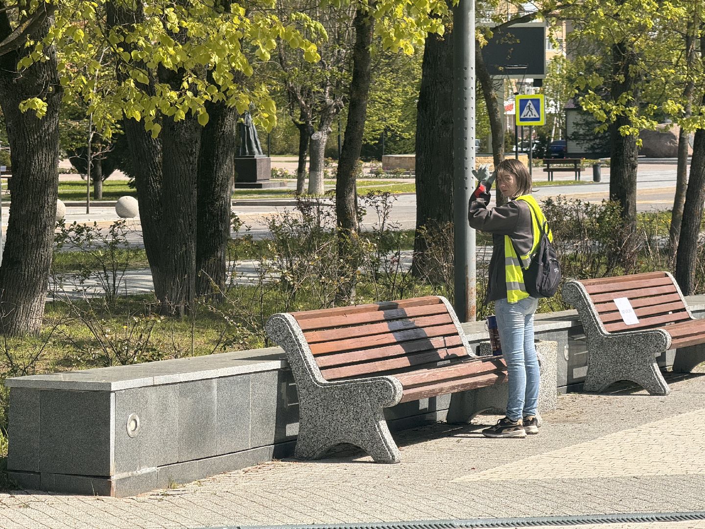 окрашено, благоуйстройство, шаховская, покраска, лавочки,