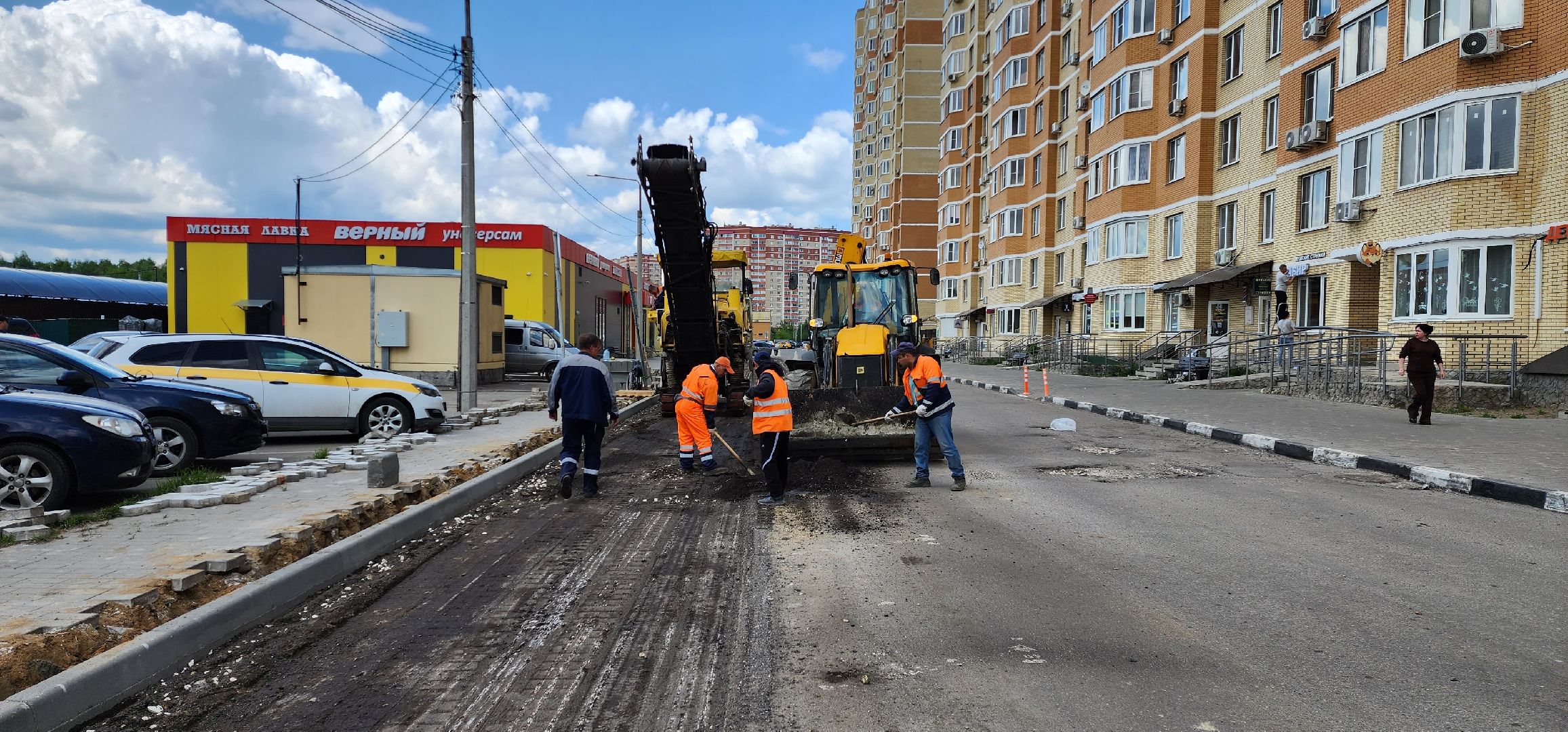 раменское, благоустройство, ремонт внутриквартальных дорог на улице Крымской,