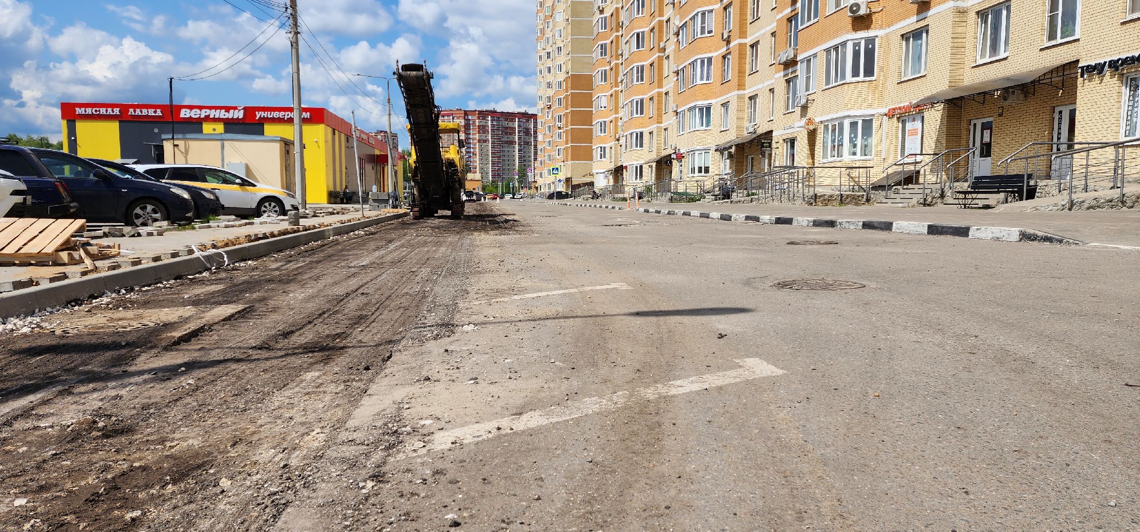 раменское, благоустройство, ремонт внутриквартальных дорог на улице Крымской,