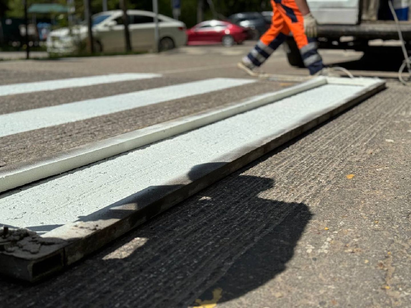 обновление разметки, восход, ремонт дорог,