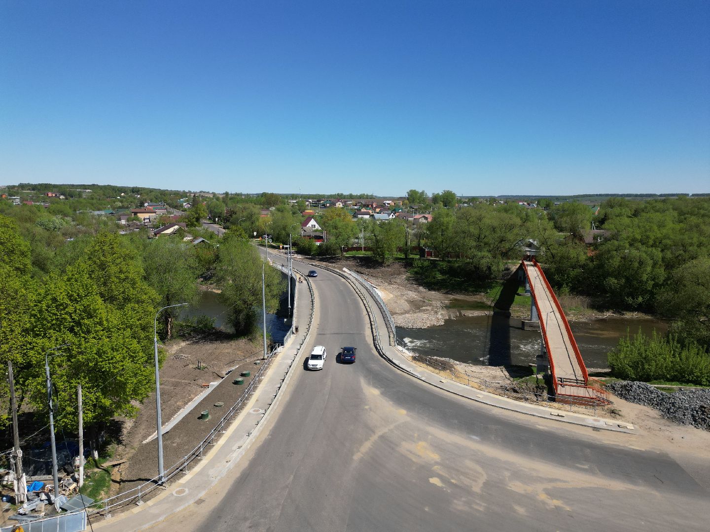видео с коптера, мост, серебряные пруды,