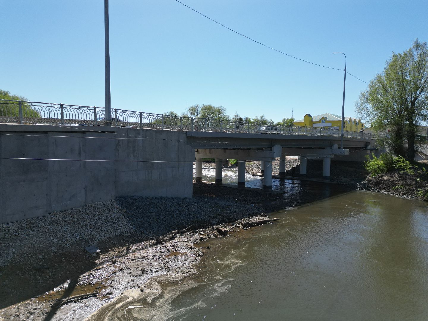 видео с коптера, мост, серебряные пруды,