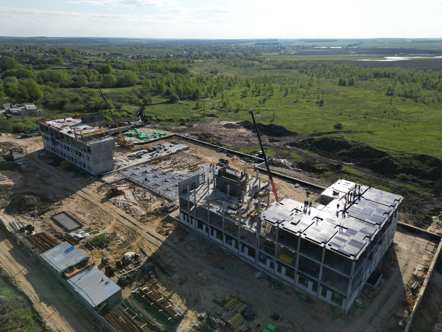 видео с коптера, школа, зарайск,