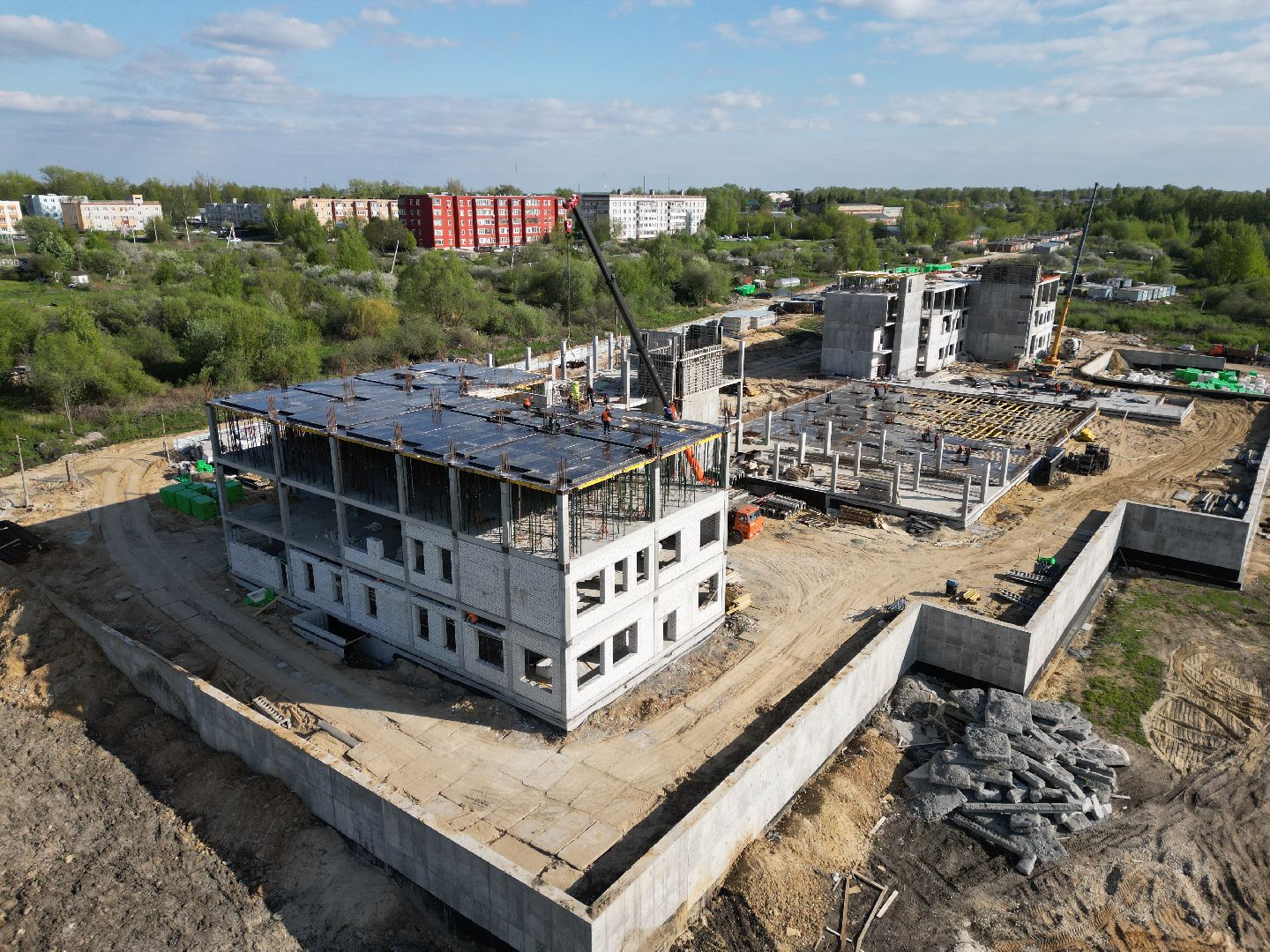 видео с коптера, школа, зарайск,