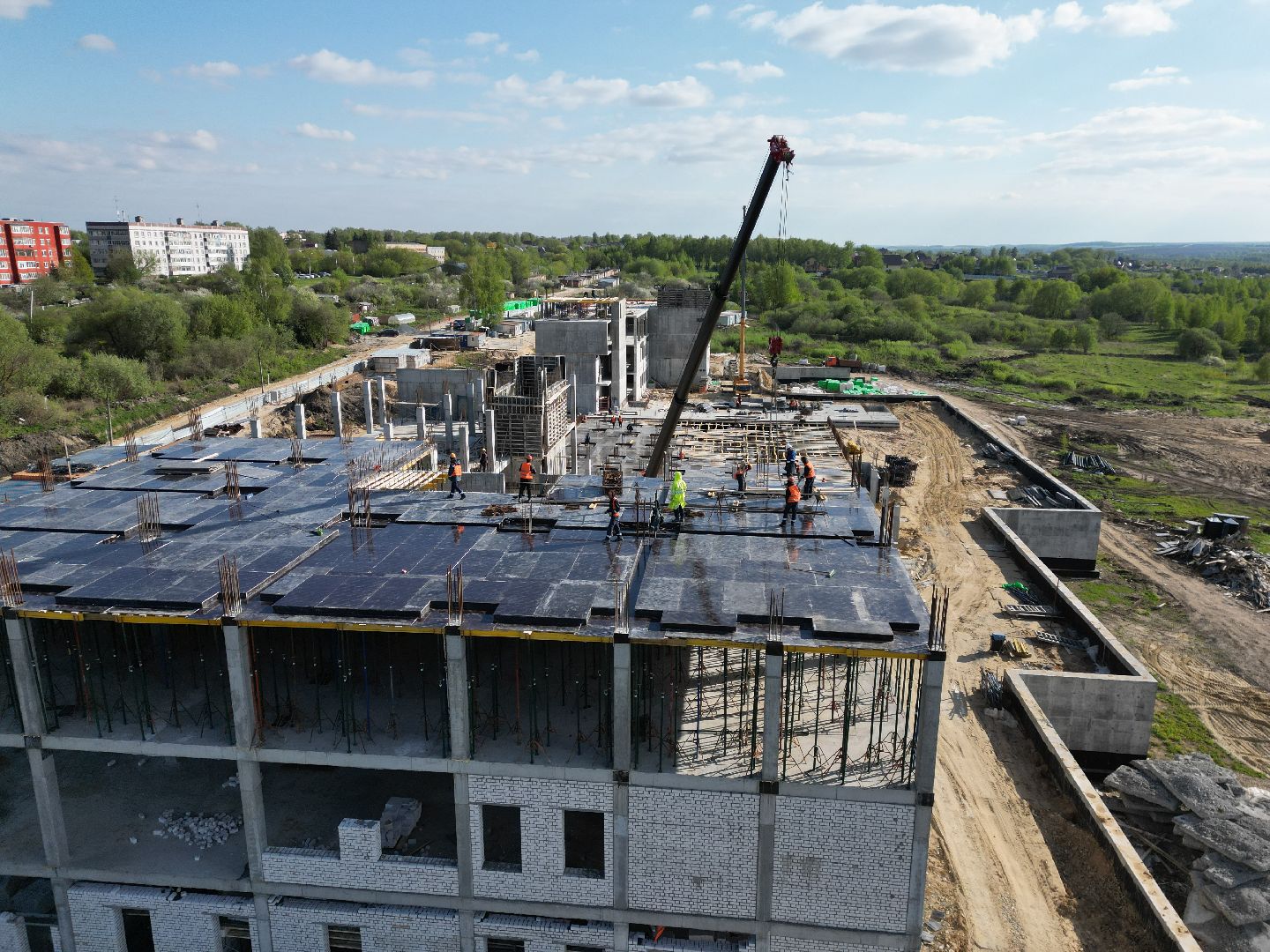 видео с коптера, школа, зарайск,