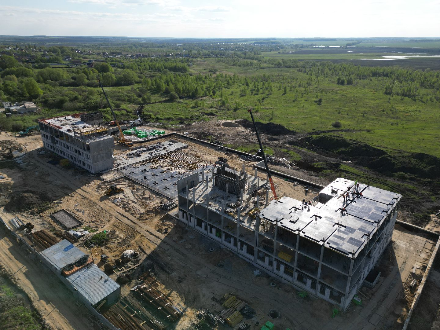 видео с коптера, школа, зарайск,