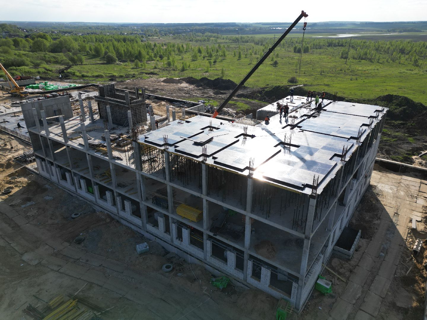 видео с коптера, школа, зарайск,