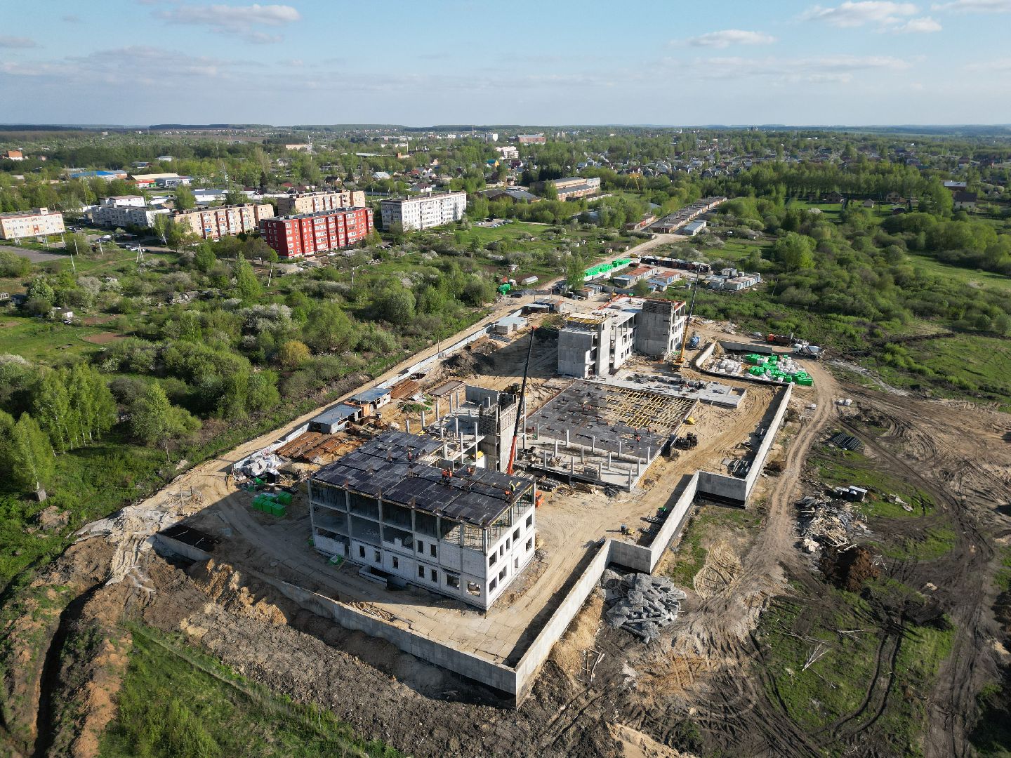 видео с коптера, школа, зарайск,