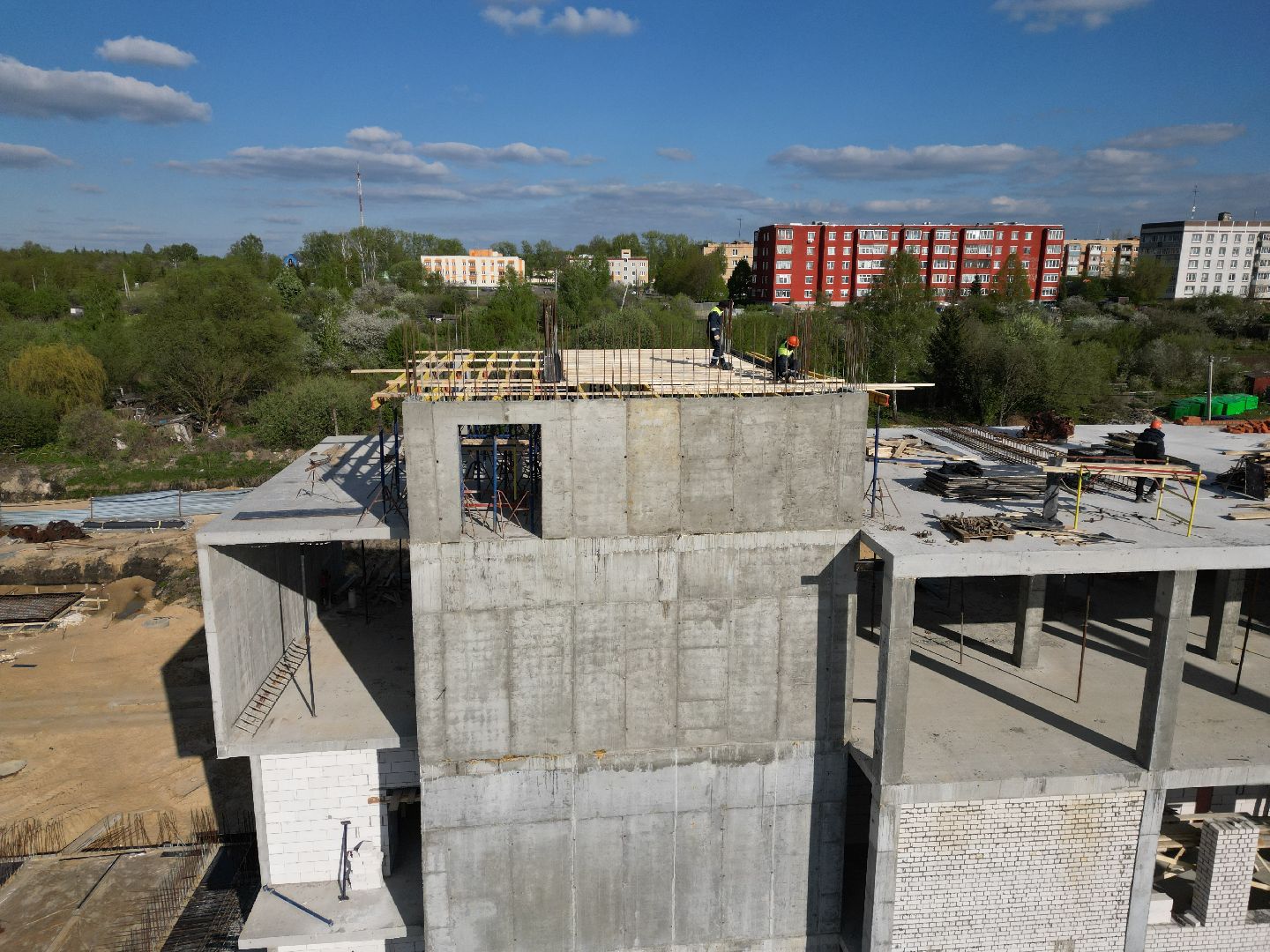 видео с коптера, школа, зарайск,