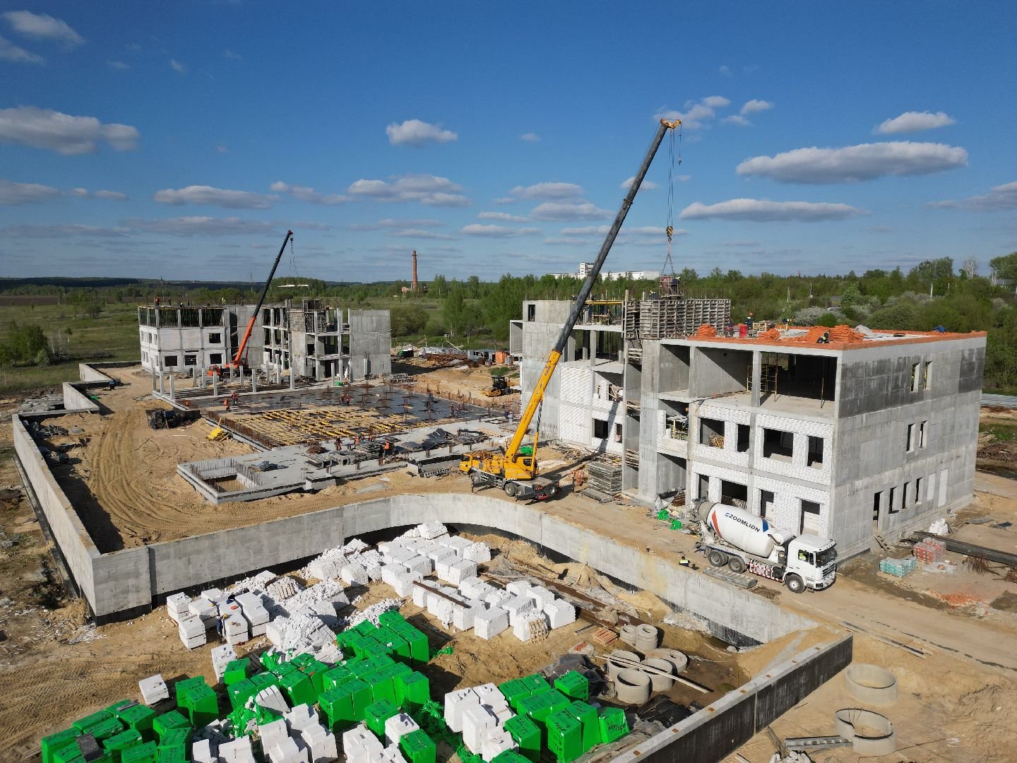 видео с коптера, школа, зарайск,