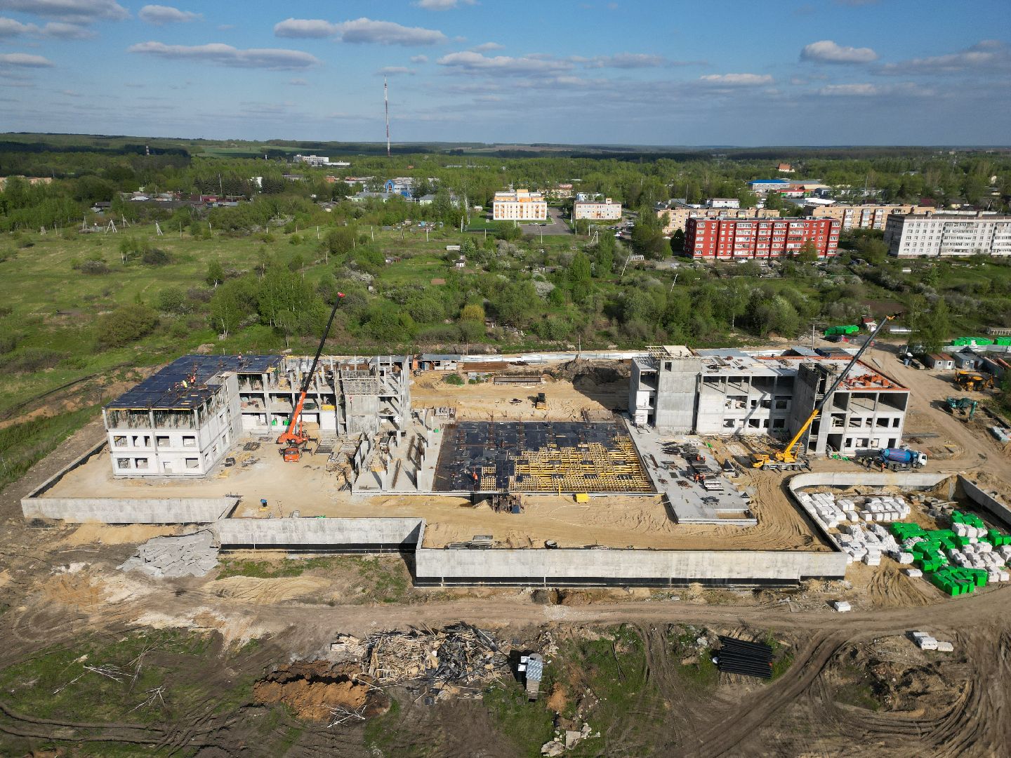 видео с коптера, школа, зарайск,