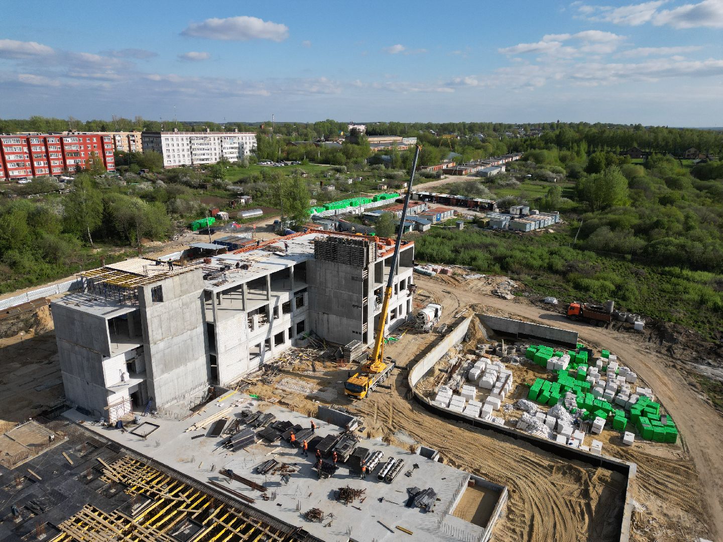 видео с коптера, школа, зарайск,