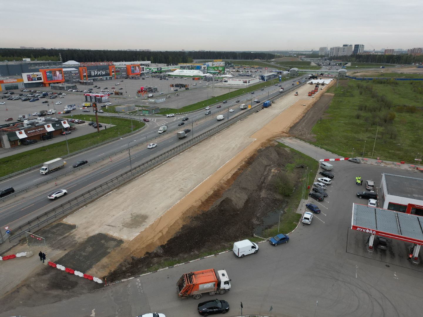 видео с коптера, шоссе, пушкинский,