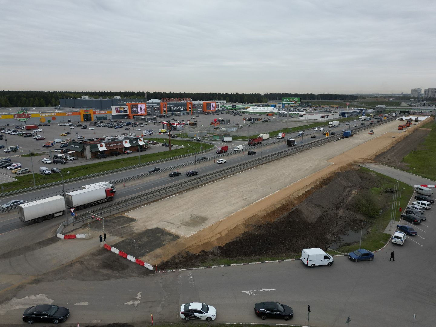 видео с коптера, шоссе, пушкинский,