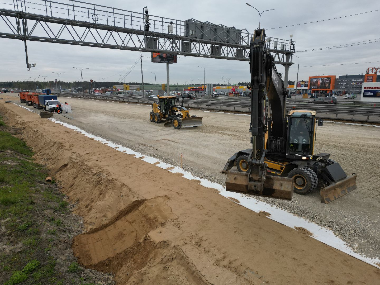 видео с коптера, шоссе, пушкинский,