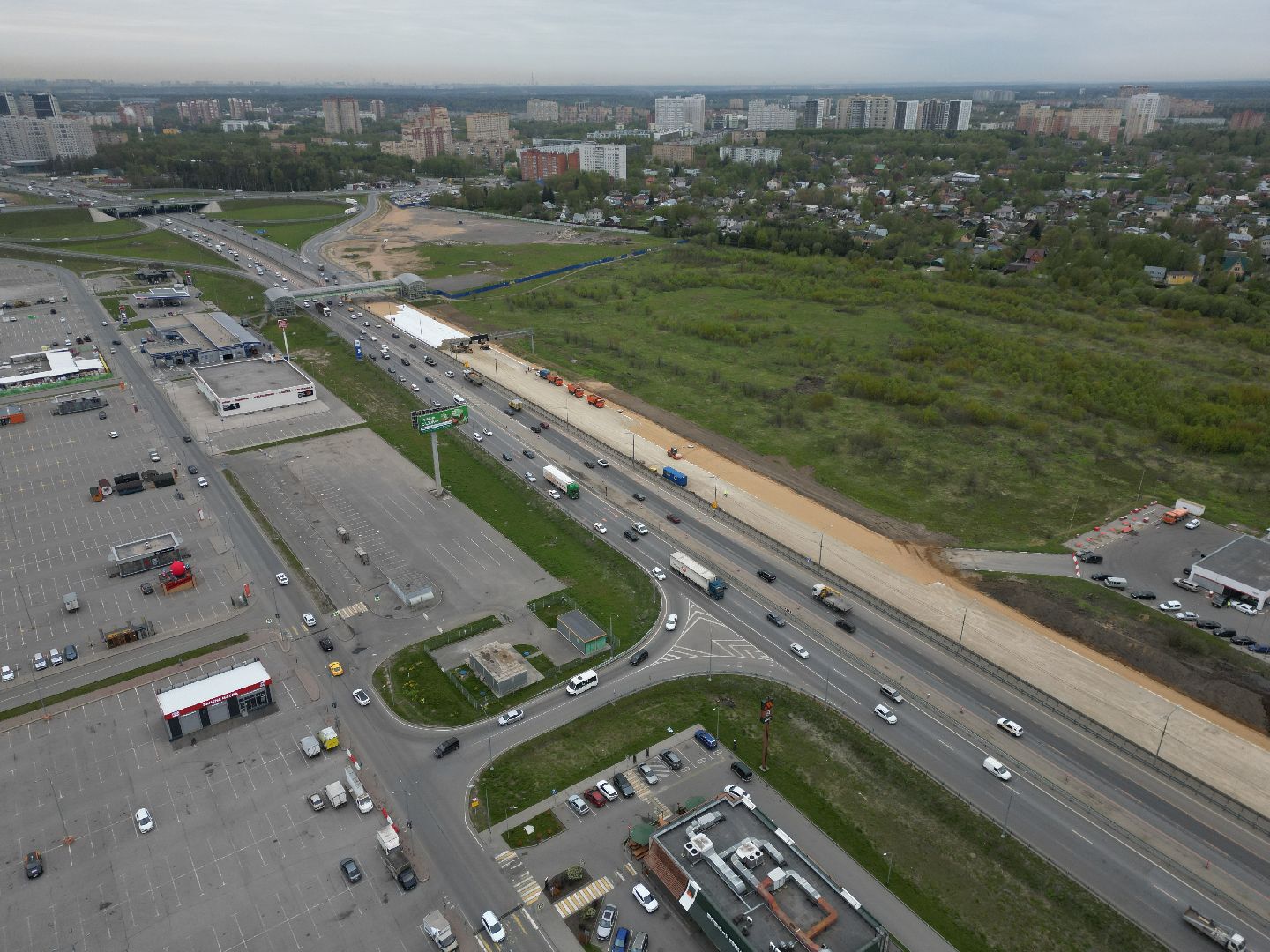 видео с коптера, шоссе, пушкинский,