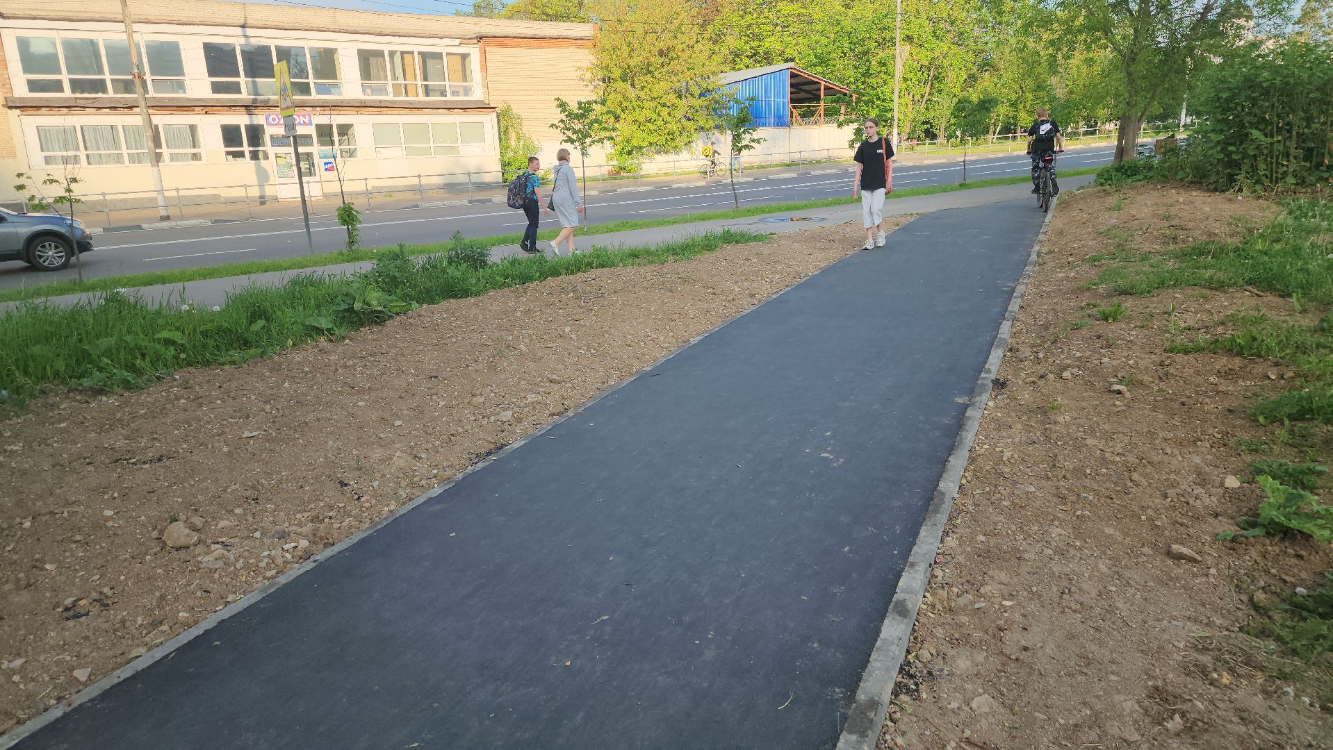 долгопрудный, благоустровйство, народные тропы, дорожки, поребрик, Дунькина деревня,