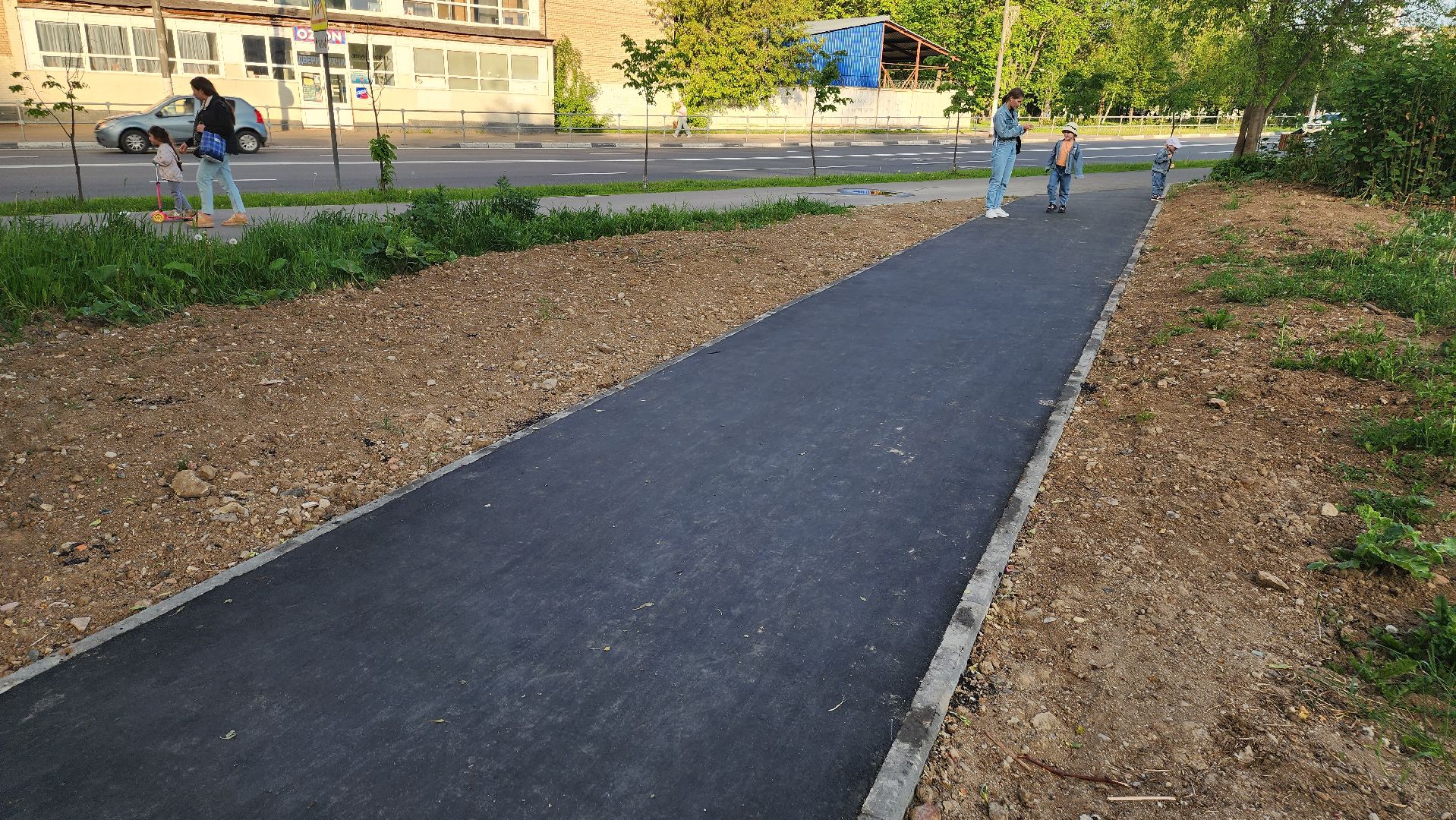 долгопрудный, благоустровйство, народные тропы, дорожки, поребрик, Дунькина деревня,