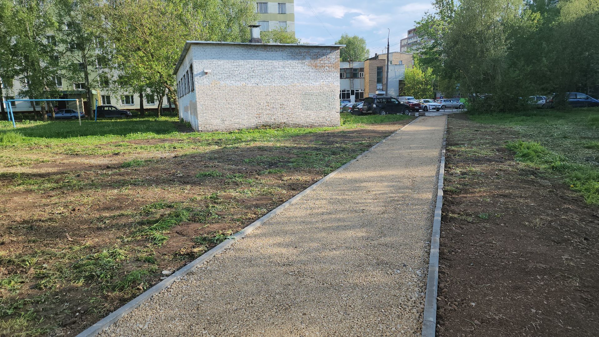 долгопрудный, благоустровйство, народные тропы, дорожки, поребрик, Дунькина деревня,