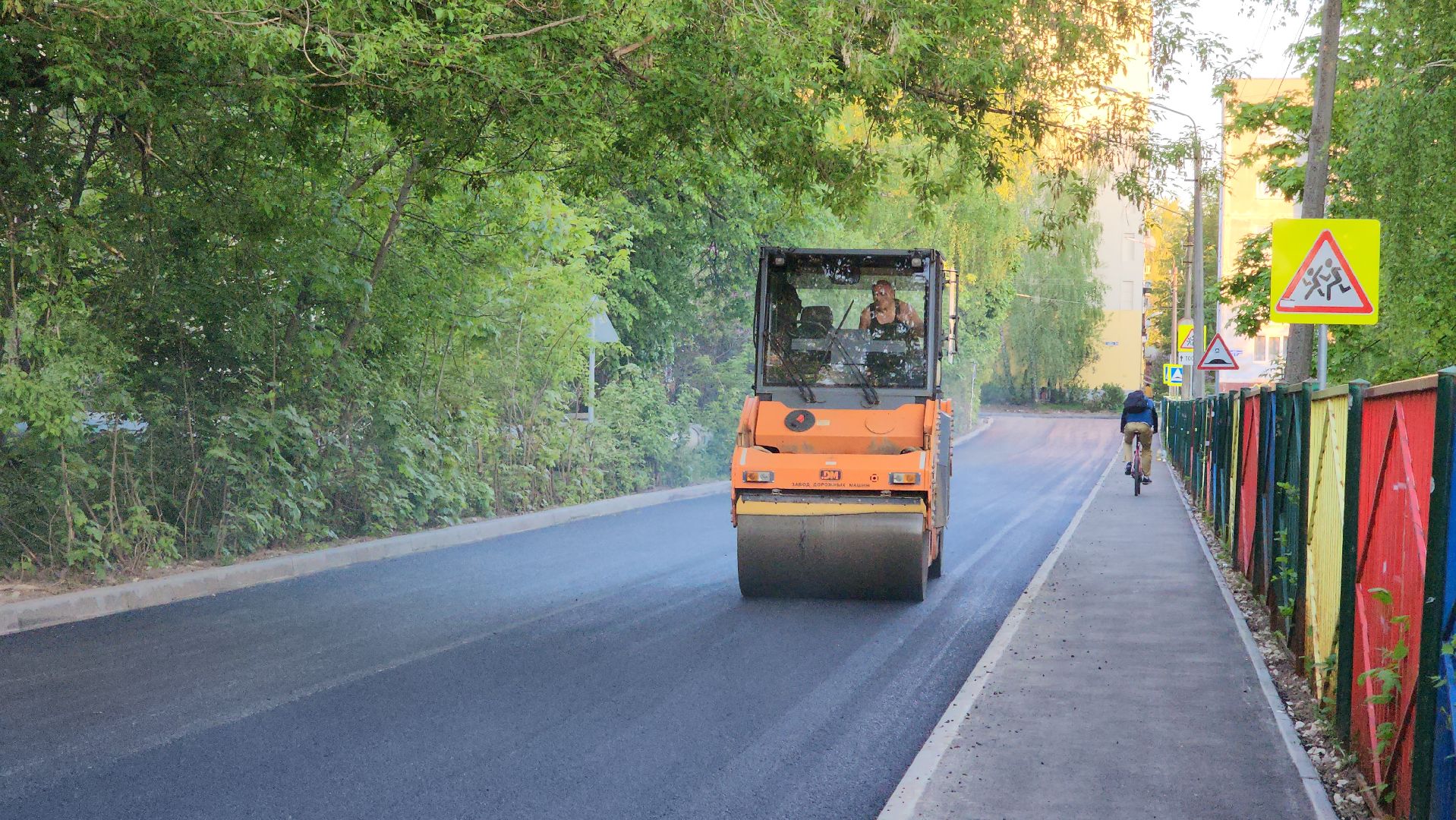 кашира, новокаширская, ремонт дороги, бордюры, тротуар, дорожная разметка, знаки,