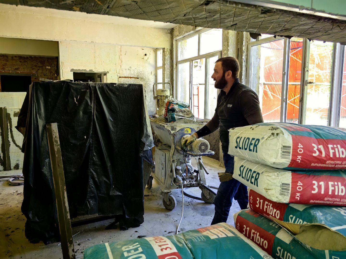 капитальный ремонт, школа, фасад, кровля, оборудование, техника, бригада рабочих, объект,