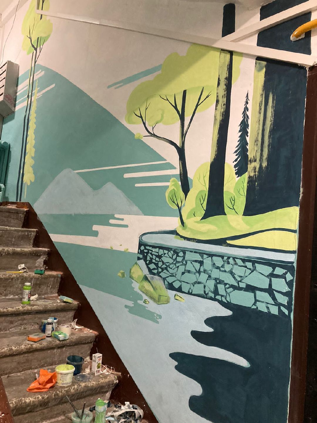 ЖКХ, ремонт подъездов, роспись стен