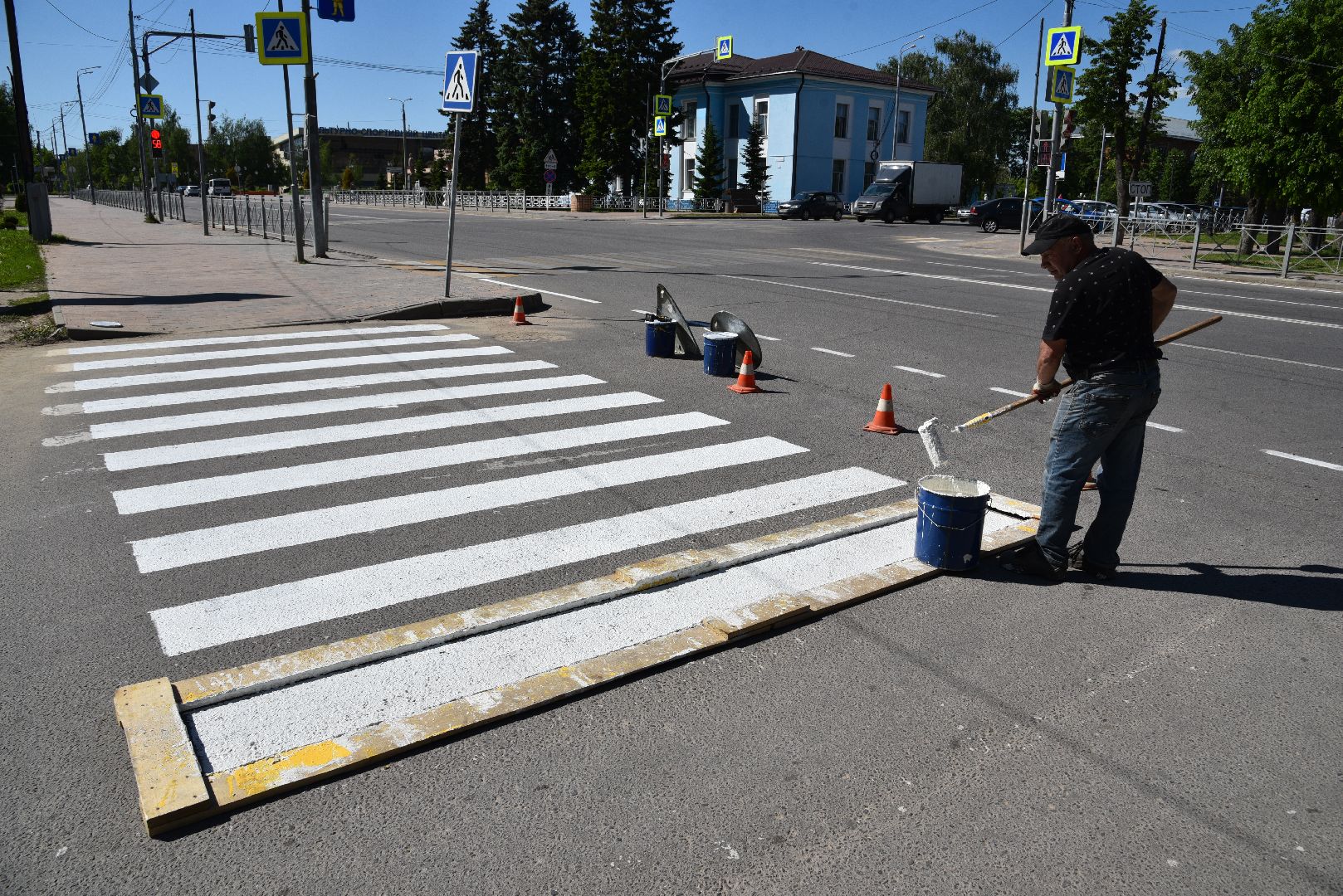 лотошино, благоустройство, дороги, пешеходная разметка,