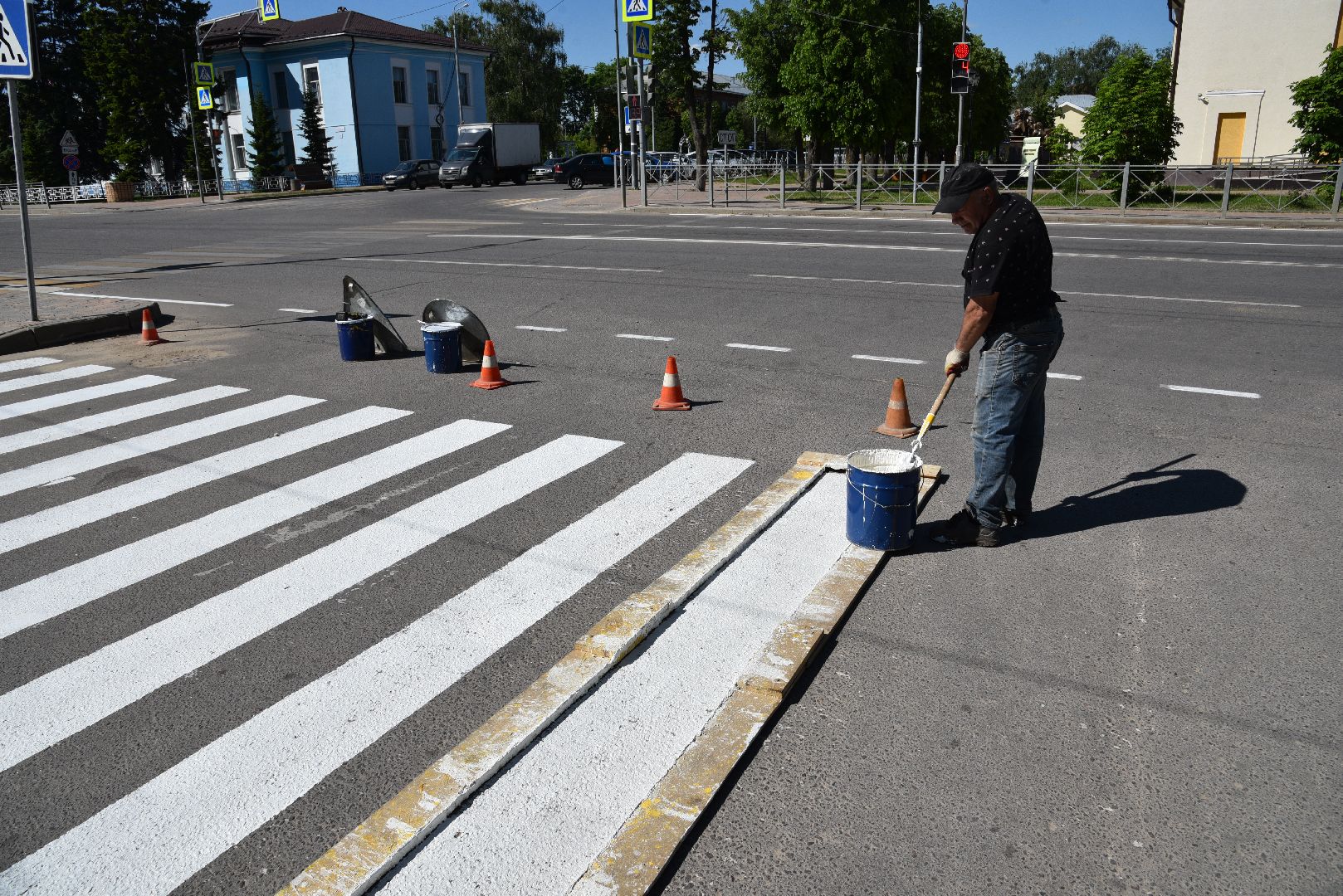 лотошино, благоустройство, дороги, пешеходная разметка,