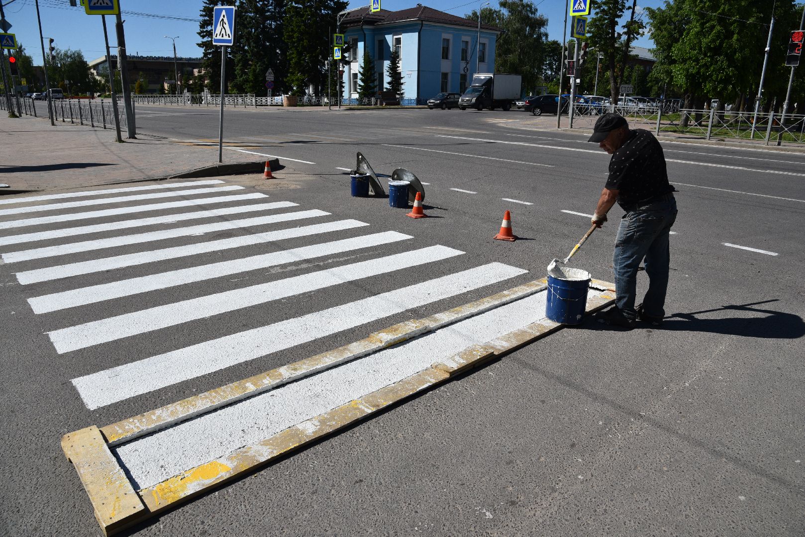 лотошино, благоустройство, дороги, пешеходная разметка,