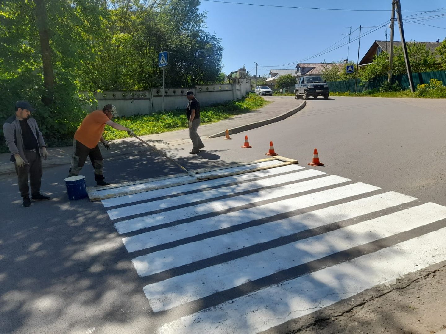 лотошино, благоустройство, дороги, пешеходная разметка,