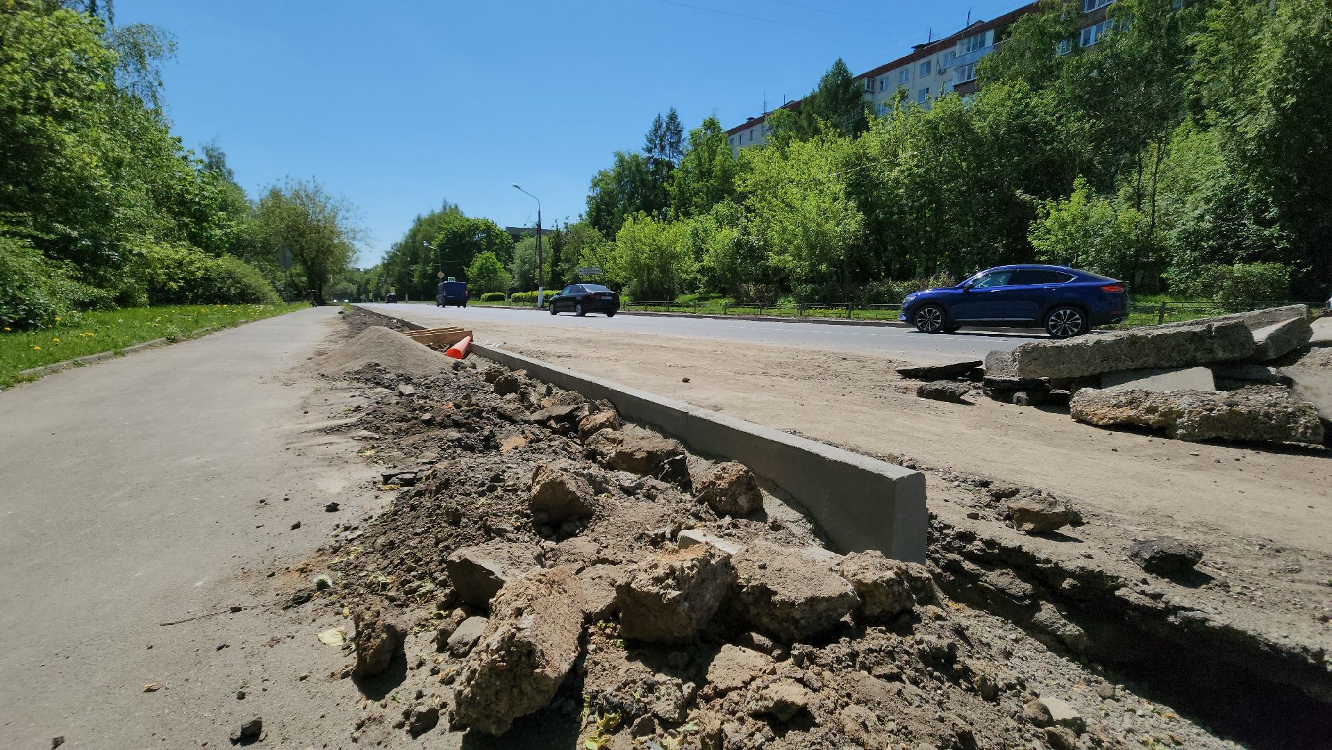 ремонт дорог, красногорск, бордюр, бордюрный камень, благоустойство,