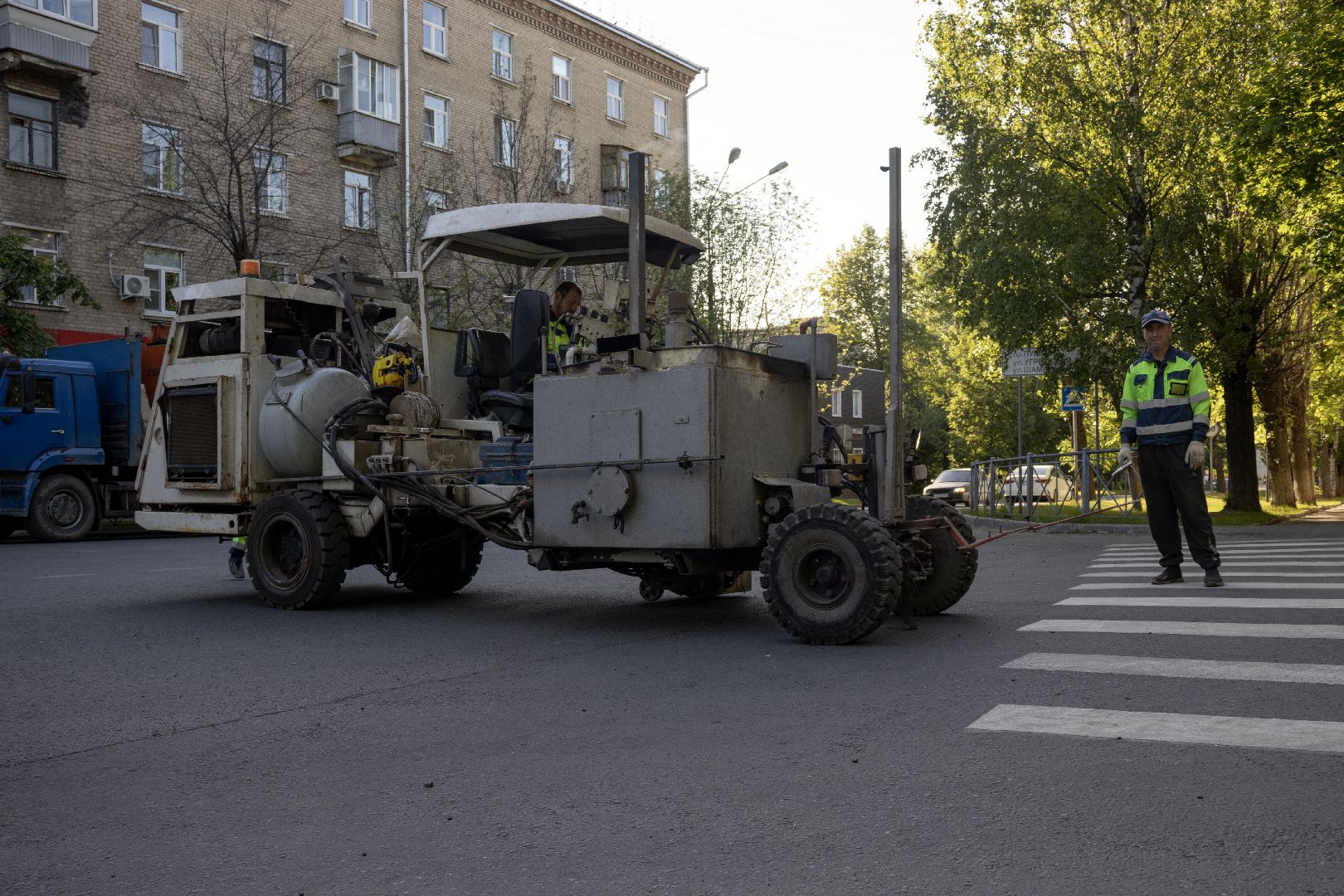 разметка, дзержинский, дороги,