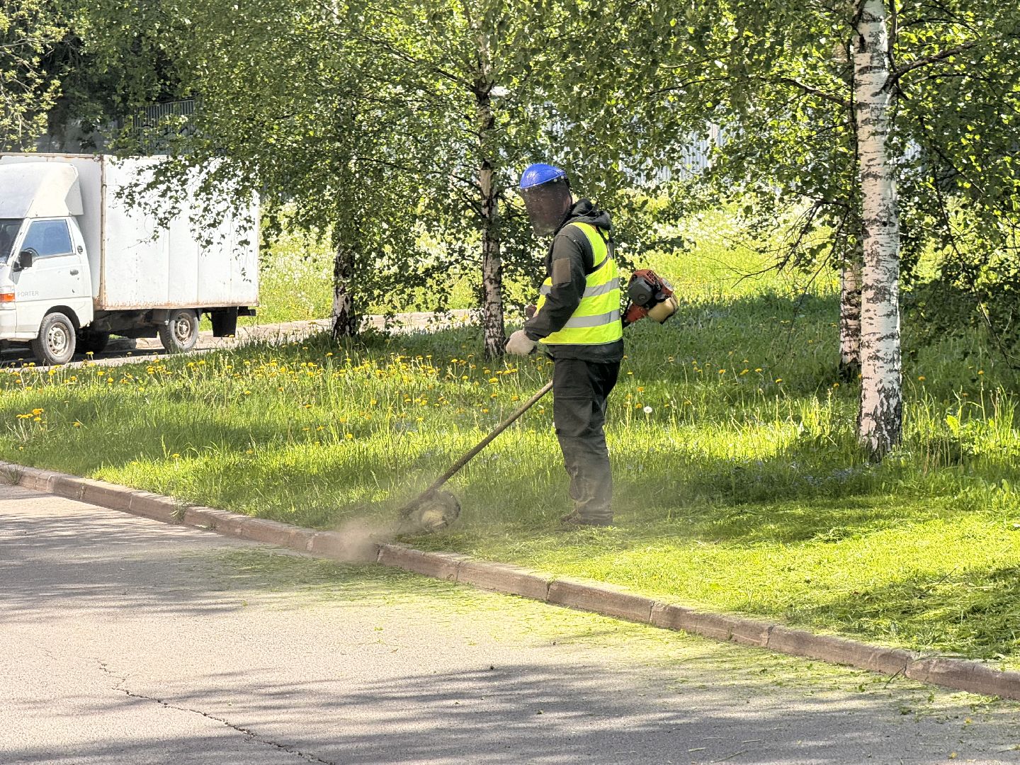 шаховская, покос травы, коммунальная служба,