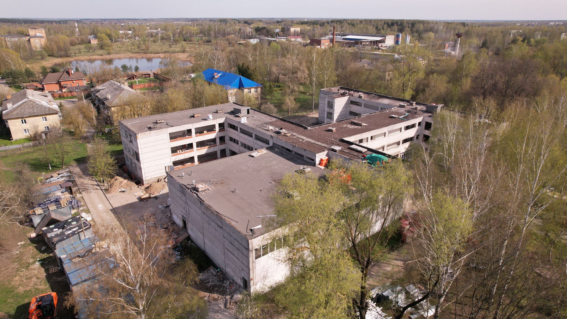 видео с коптера, школа, ремонт,