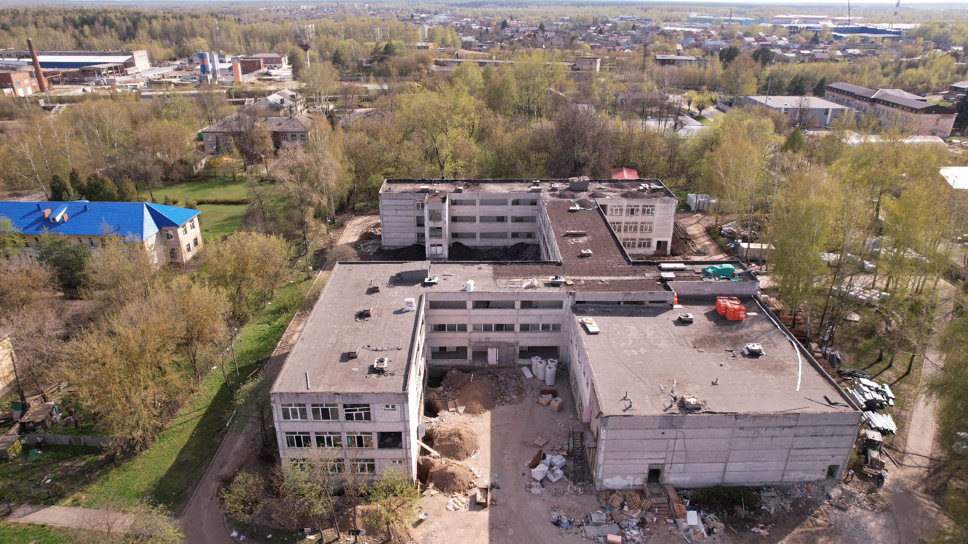 видео с коптера, школа, ремонт,