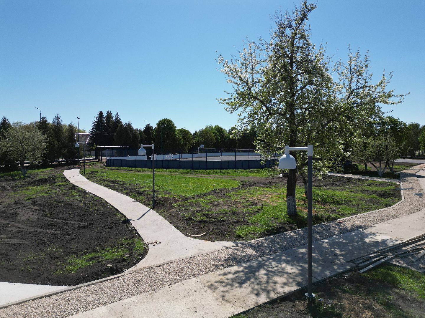 видео с коптера, парк, серебряные пруды,