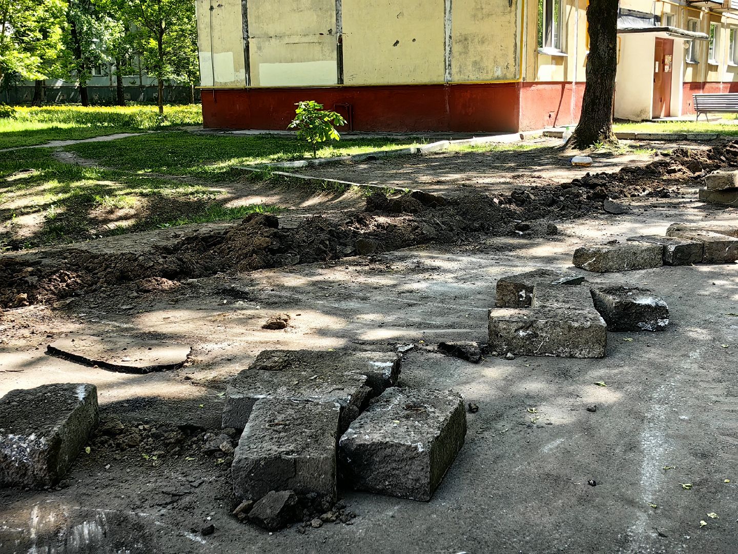 тротуар, бордюры, бригада, благоустройство дворов,