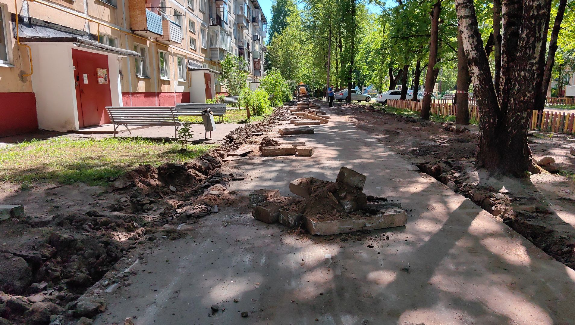 тротуар, бордюры, бригада, благоустройство дворов,