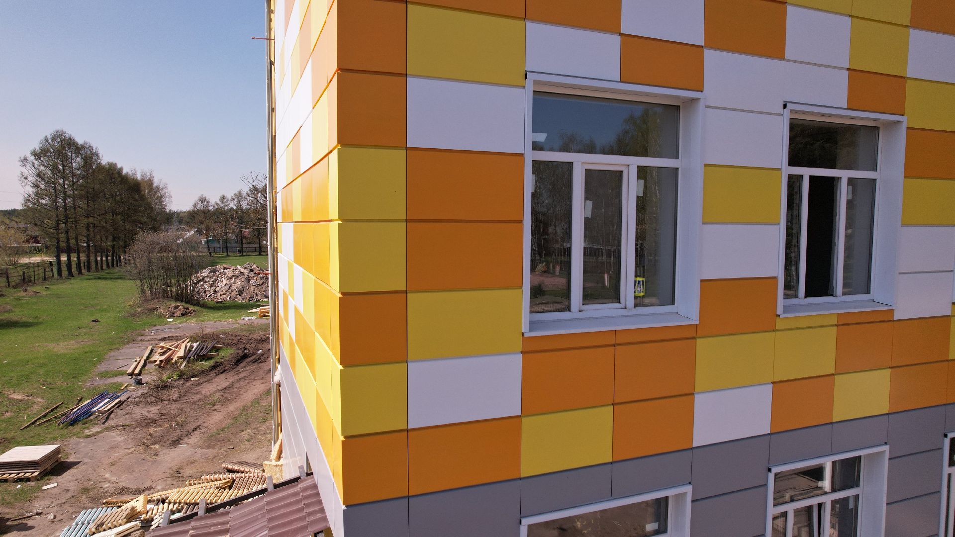 видео с коптера, школа, павловский посад,