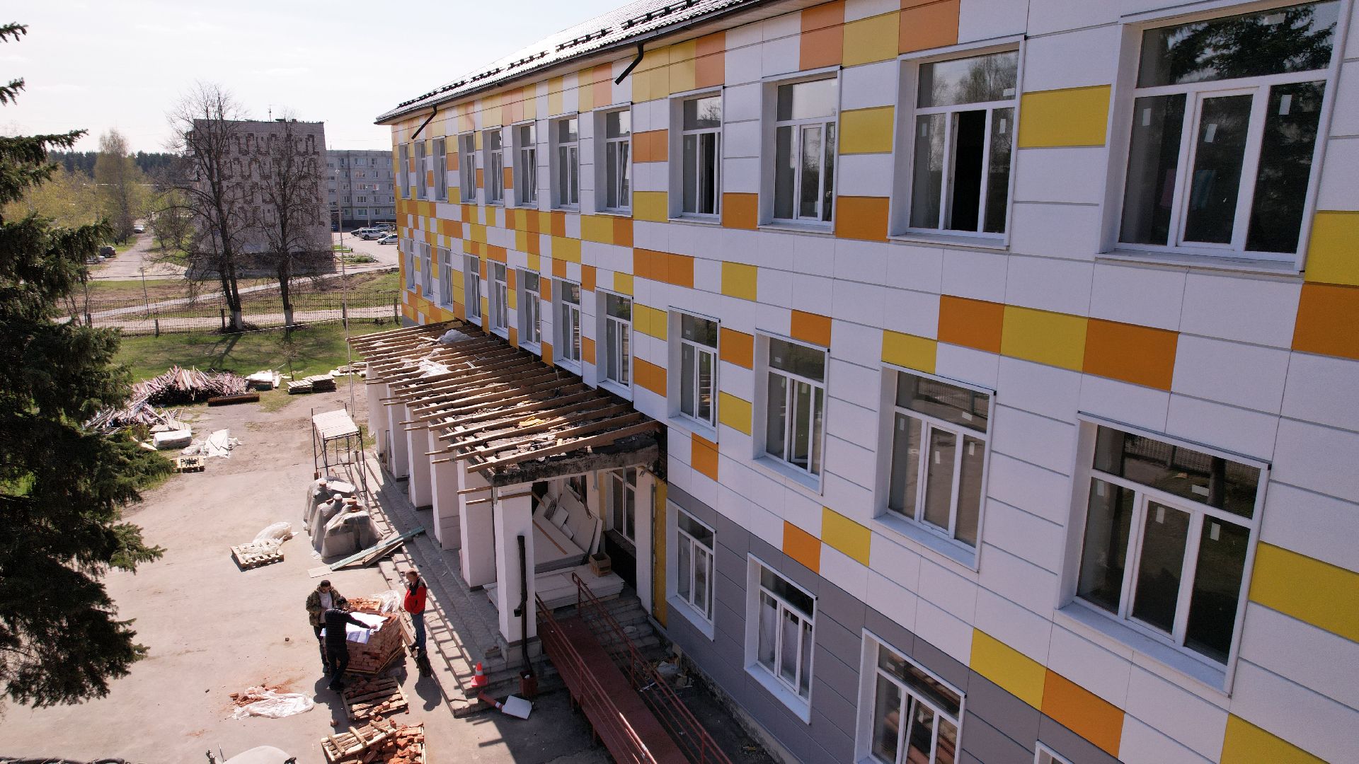 видео с коптера, школа, павловский посад,