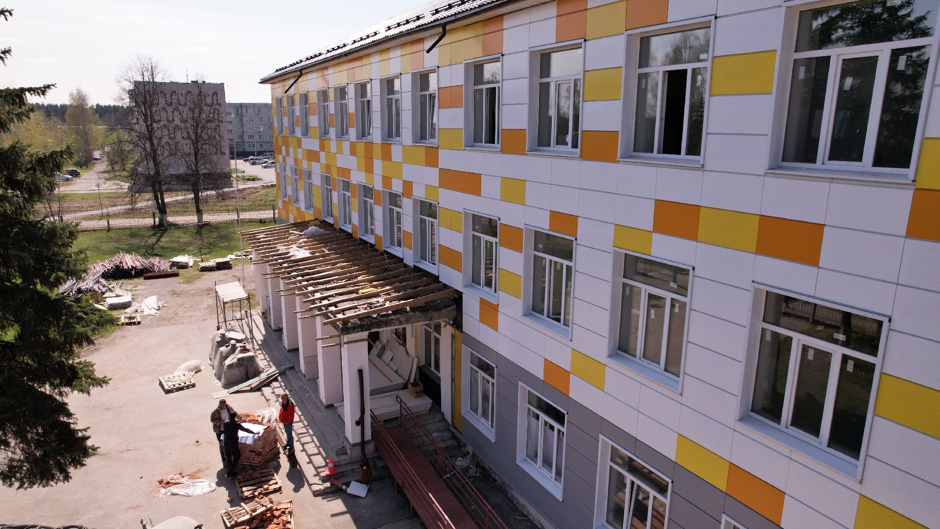 видео с коптера, школа, павловский посад,