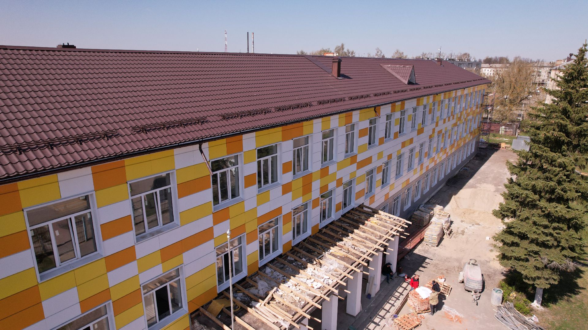 видео с коптера, школа, павловский посад,